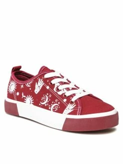 Εκπτωση 👏 Nelli Blu Κοντά 👟 Sneakers Πάνινα παπούτσια CSS20408-03 Μπορντό 🎁